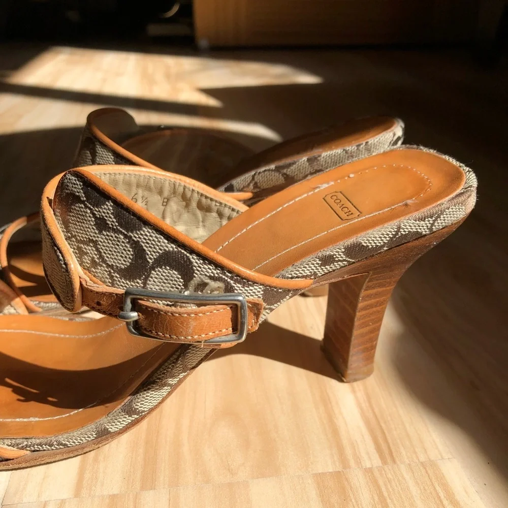 Coach Tan and Brown Sandals